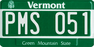 VT license plate PMS051