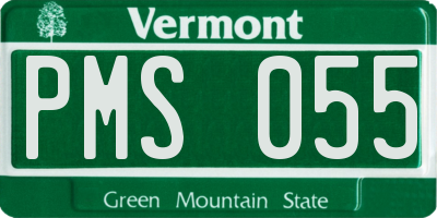 VT license plate PMS055