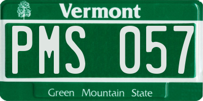 VT license plate PMS057