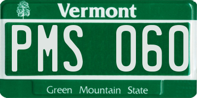 VT license plate PMS060