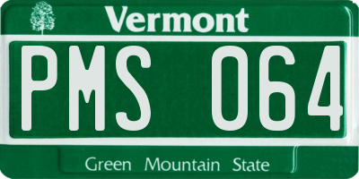 VT license plate PMS064