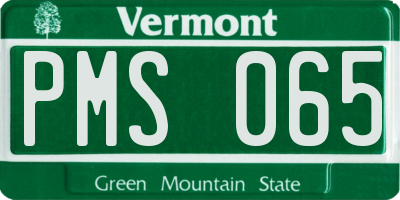 VT license plate PMS065