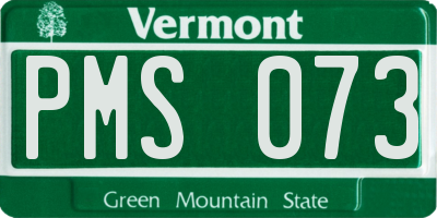 VT license plate PMS073