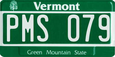 VT license plate PMS079