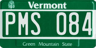 VT license plate PMS084