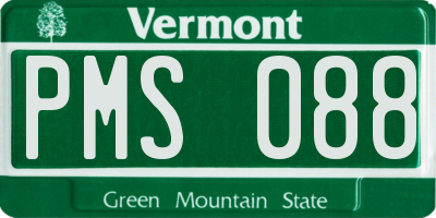 VT license plate PMS088