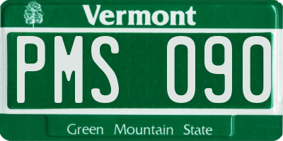 VT license plate PMS090