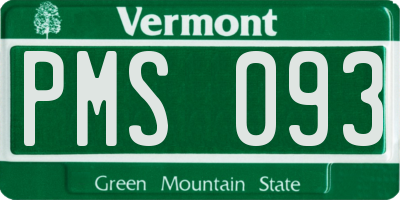 VT license plate PMS093