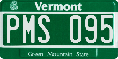 VT license plate PMS095