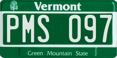 VT license plate PMS097