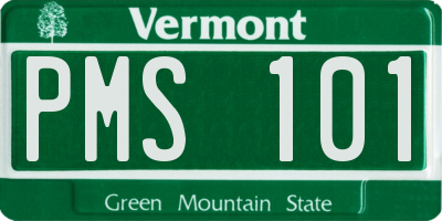 VT license plate PMS101