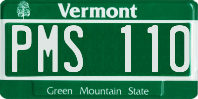 VT license plate PMS110