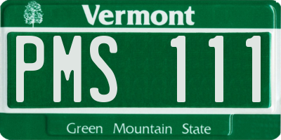 VT license plate PMS111