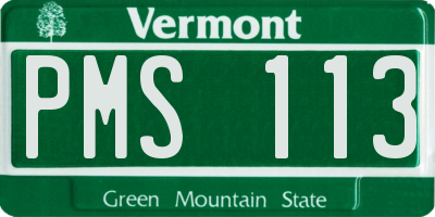 VT license plate PMS113