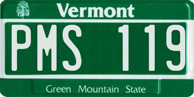 VT license plate PMS119