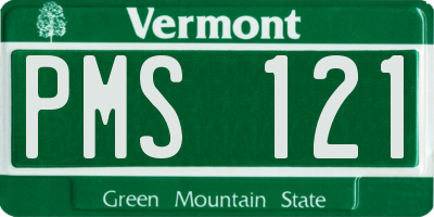 VT license plate PMS121