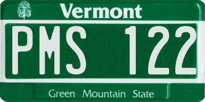 VT license plate PMS122