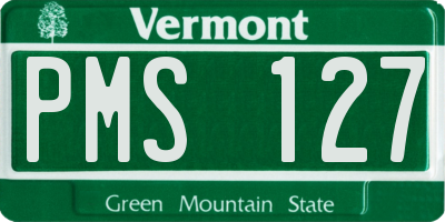 VT license plate PMS127