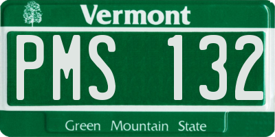 VT license plate PMS132