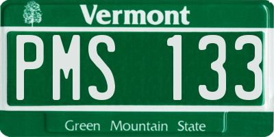 VT license plate PMS133