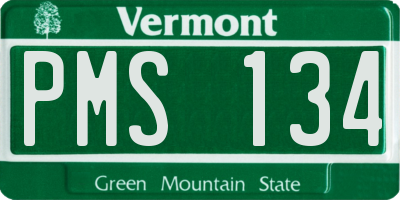 VT license plate PMS134