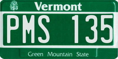 VT license plate PMS135