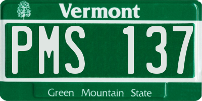 VT license plate PMS137