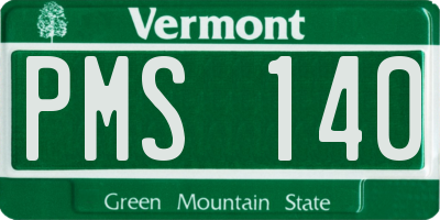 VT license plate PMS140