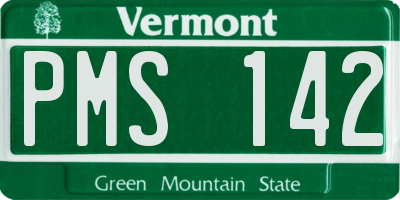 VT license plate PMS142