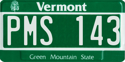 VT license plate PMS143