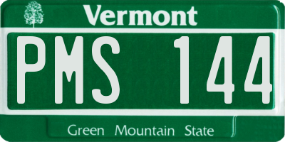 VT license plate PMS144