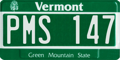 VT license plate PMS147