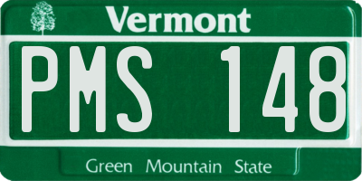 VT license plate PMS148