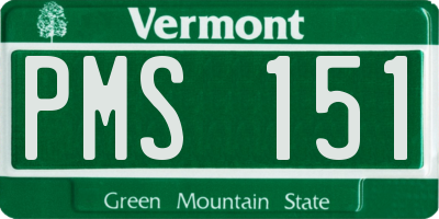 VT license plate PMS151