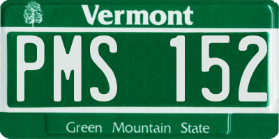 VT license plate PMS152