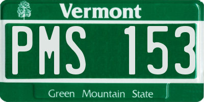 VT license plate PMS153