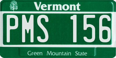 VT license plate PMS156