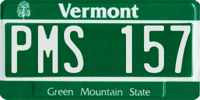 VT license plate PMS157