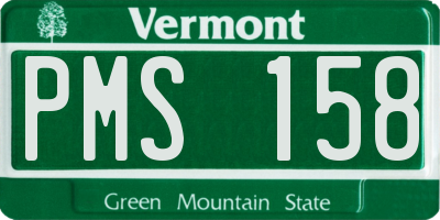 VT license plate PMS158