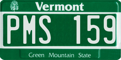 VT license plate PMS159