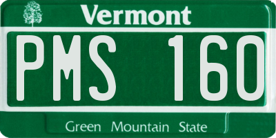 VT license plate PMS160