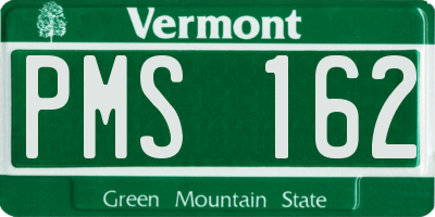 VT license plate PMS162