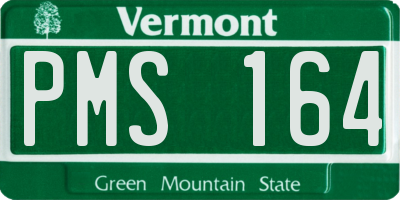 VT license plate PMS164