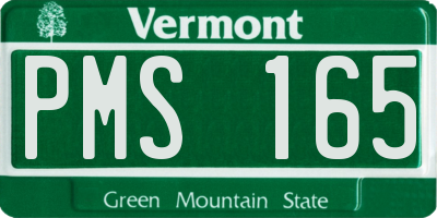 VT license plate PMS165