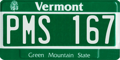VT license plate PMS167