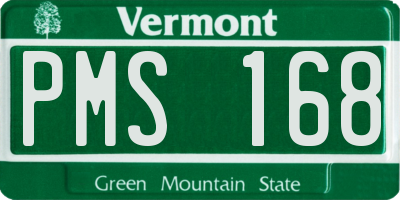 VT license plate PMS168