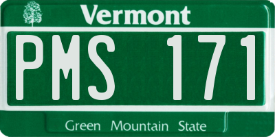 VT license plate PMS171