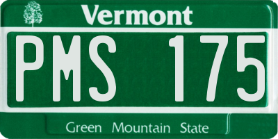 VT license plate PMS175