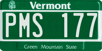 VT license plate PMS177