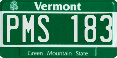 VT license plate PMS183
